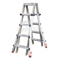 Telescopic Alu. Double-sided Rung-step Ladder with 4 Adjustable Ladder Feet<br/>(DFAT-E)