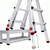 Telescopic Folding Ladder with 4 Adjustable Ladder Feet<br/>(DFT-ES)