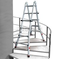 Telescopic Folding Ladder with 4 Adjustable Ladder Feet<br/>(DFT-ES)